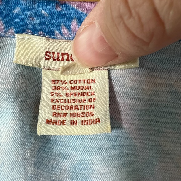 Sundance Womens Boho Floral Crochet Poetic Patchwork Tee Size L Cottage Fairy - Picture 8 of 9